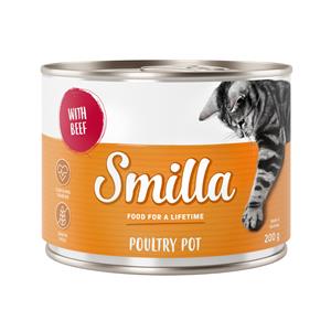 Smilla 6x200g Gevogeltepannetje met Rund  Kattenvoer Nat