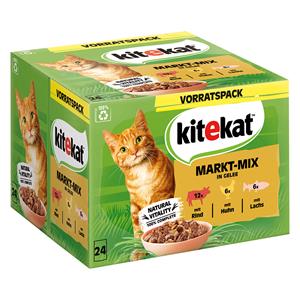 Kitekat Maaltijdzakjes 24 x 85 g - Markt-Mix in Gelei