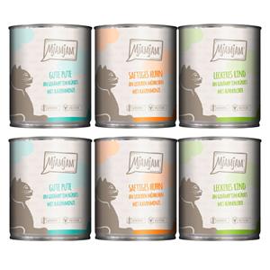 6x800g Mixpack MjAMjAM puur vlees genieten (3 soorten) nat kattenvoer