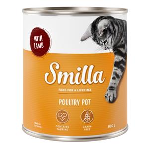 Smilla 6x800g Gevogeltepannetje met lam  Kattenvoer Nat