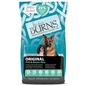 12kg Adult/Senior Original Vis & Bruine Rijst Burns Hondenvoer