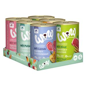 6x 400g WOW Adult Mixpack (5 soorten) nat hondenvoer