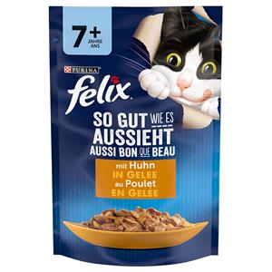 26x 85g Felix "As Good As It Looks" Senior Zakjes Kip Kattenvoer Nat