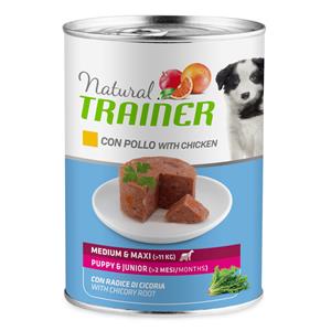 Trainer Natural Dog 24x400g met Kip Puppy & Junior Medium/Maxi Trainer Natuurlijk natvoer voor honden