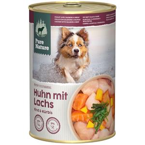 6x 400g Pure Nature Adult Kip & Zalm Hondenvoer Nat