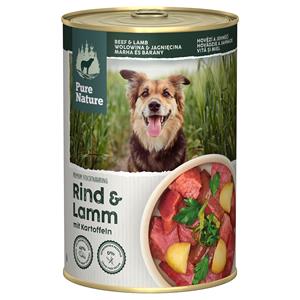 6x 400g Pure Nature Adult Rund & Lam Hondenvoer Nat