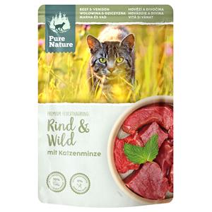 12x 85g Pure Nature Feline Rund & Wild Nat Kattenvoer