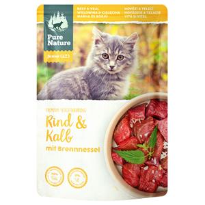 12x 85g Pure Nature Junior Kat Rundvlees & Kalfsvlees Nat Kattenvoer