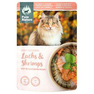 12x 80g Pure Nature Cat Zalm & Garnalen Nat Kattenvoer