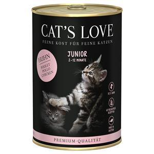 6x400g Cat's Love Junior Kippenvoer Nat