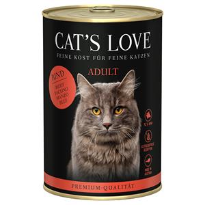 6x400g Cat's Love Pure Beef Nat Kattenvoer