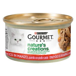 24x 85g Gourmet Nature's Creation Rundvlees met Erwten en Wortelen Nat Kattenvoer
