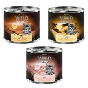 6x200g Kitten Gemengd Pakket (3 smaken) Wild Freedom Kattenvoer