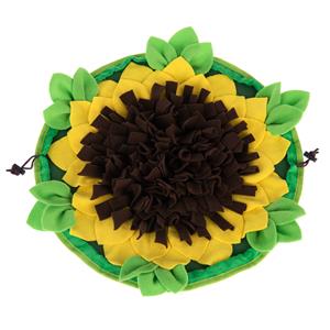 Zooplus Snuffeltapijt Sunnyflower groen/bruin/geel Ø50cm Hond Kat