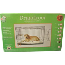 Gebr. de Boon Draadkooi met deur en schuifdeur nr. 5 zwart 123x77x83 cm - 