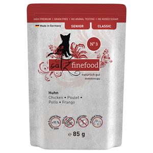 16x 85g catz finefood Senior Nr. 3 kip kattenvoer nat