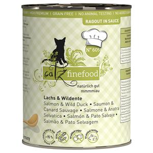 Catz Finefood 6x 380g  Ragout No.605 Lachs & Wildente Katzenfutter nass