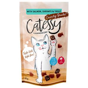 Voordeelpakket Catessy Knapperige Snacks 5 x 65 g - Met Zalm, Garnalen & Forel