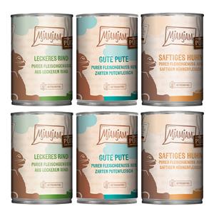 6x400g Mix MjAMjAM pure meat enjoyment mix (3 soorten) nat kattenvoer