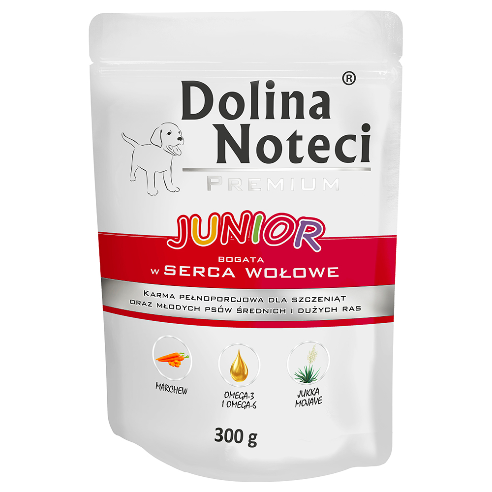 20x300g Dolina Noteci Junior Rijk aan runderhartjes hondenvoer nat