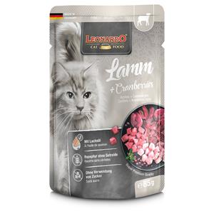 Dubbelpak: Leonardo Finest Selection Zakjes 32 x 85 g Kattenvoer - Lam & Cranberries