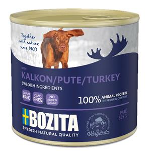 Bozita 6x625g Paté Blik Kalkoen  Hondenvoer Nat