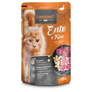 Dubbelpak: Leonardo Finest Selection Zakjes 32 x 85 g Kattenvoer - Eend & Kaas