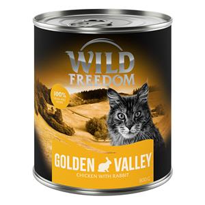 6x800g Adult Golden Valley Konijn & Kip Wild Freedom Kattenvoer