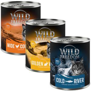 6x800g Adult Gemengd Pakket (3 Smaken) Wild Freedom Kattenvoer