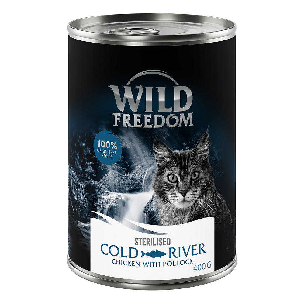 Wild Freedom Adult Sterilised 6 x  400 g - Graanvrij - Cold River Sterilised - Zeezalm & Kip