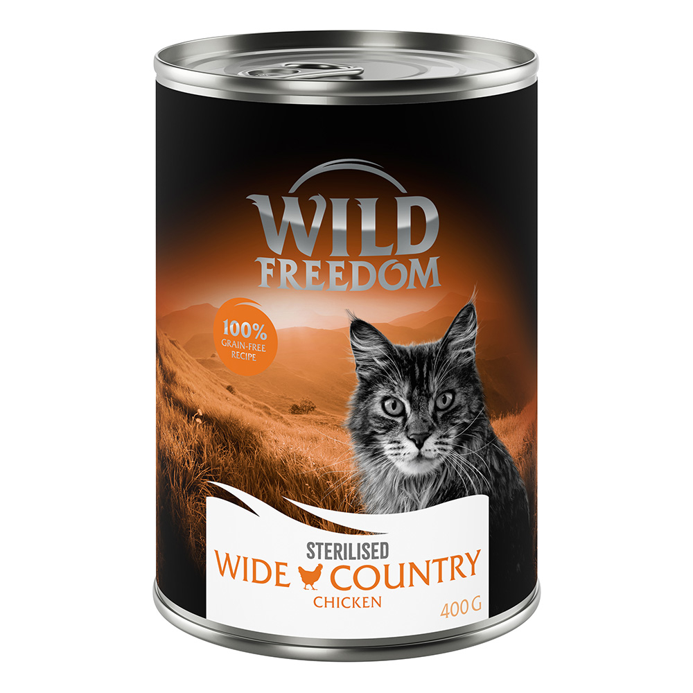 Wild Freedom Adult Sterilised 6 x  400 g - Graanvrij - Wide Country Sterilised - Kip puur