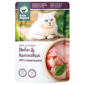 12x 85g Pure Nature Feline Kip & Konijn Nat Kattenvoer