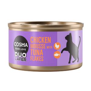 Cosma DUO Layer 6 x 70 g - Kippenmousse met stukjes tonijn