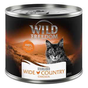 Wild Freedom Adult Sterilised 6 x 200 g - Graanvrij - Wide Country Sterilised - Kip Puur