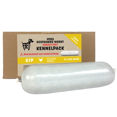 FREDS gestoomd vers vlees worst kennelpack kip (10X900 GR)