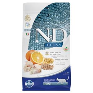 N&D Ocean Cat Farmina N&D Ocean Kabeljauw, Spelt, Haver en Sinaasappel Adult Kattenvoer  - 1,5 kg