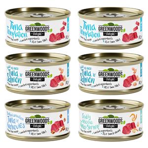 6x70g Tonijn (4 Smaken) Greenwoods Delights Kattenvoer