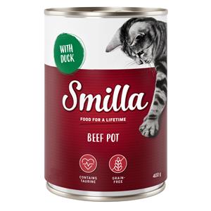 Smilla Rundvleesstukjes Kattenvoer 6 x 400 g - Rund met Eend