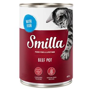 Smilla 6x400g Rundvleesstukjes met vis  Kattenvoer Nat