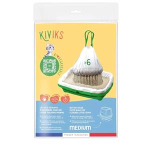 Kiviks Kattenbakzakken - Met filter en trekbandsluiting - Maat M - 6 stuks