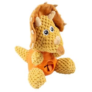 Duvo+ Pluche & rubber triceratops dispenser meerkleurig