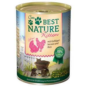 Best Nature 12x 400g  Kitten Gevogelte & Rijst Nat Kattenvoer