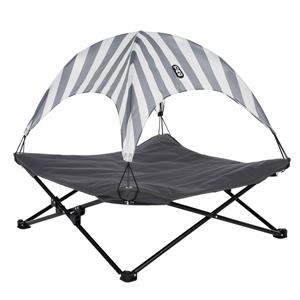 TIAKI Hondenbed Sun Stripes met Afneembaar Dak + Draagtas L80 x B80 x H30 cm
