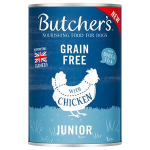 48x 400g Economy Pack Butcher's Original Grainfree Junior Hondenvoer Nat
