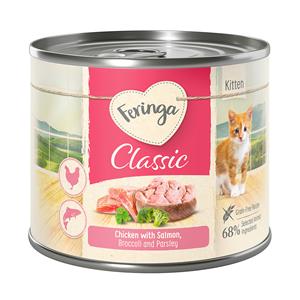 Feringa Classic Meat Menu Kitten Kattenvoer 6 x 200 g - Zalm & Kip