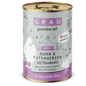 6x400g Kip/Kalkoen Smulpannetje Grau Kattenvoer Graanvrij