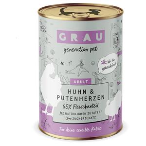 Grau Smulpotje Graanvrij 6 x 400 g Kattenvoer - Kip & Kalkoenhart