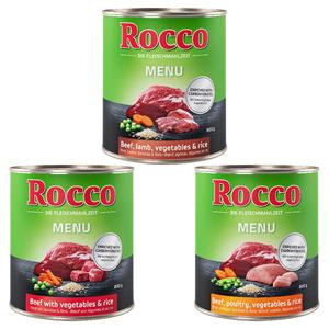 Rocco 6x800g Gemengd probeerpakket Menue 4 verschillende soorten  Hondenvoer