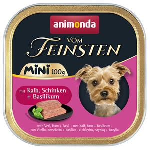 32x 100g animonda vom Feinsten Adult Mini Met Kalf, Ham + Basilicum Hondenvoer Natvoer