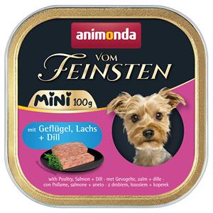 Animonda Vom Feinsten 32x 100g  Adult MiniMet Gevogelte, Zalm + Dille Hondenvoer Natvoer